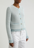Rag & Bone Marlee Striped Cotton-blend Cardigan Light Blue