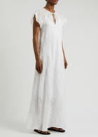 Rag & Bone Delancy Broderie-anglaise Ramie Maxi Dress White