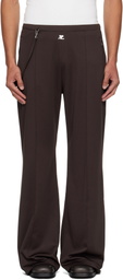 Courrèges Brown Flare Interlock Tracksuit Pants