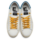 Golden Goose White and Blue Hi Star Sneakers