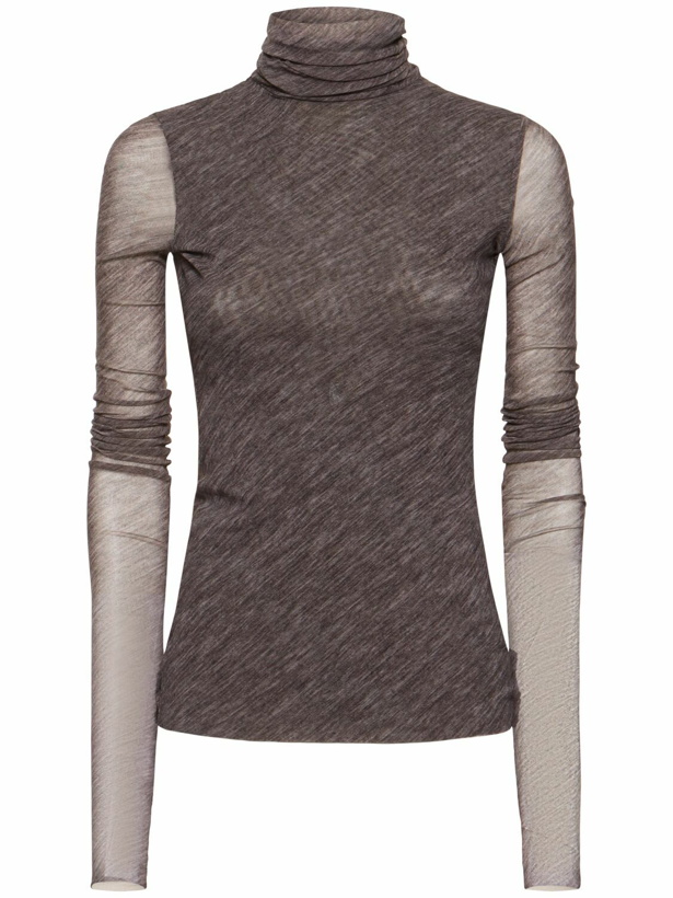 Photo: PHILOSOPHY DI LORENZO SERAFINI Stretch Tulle Turtleneck Top