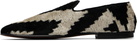 TOM FORD Black & Off-White Jacquard Velvet Steven Loafers