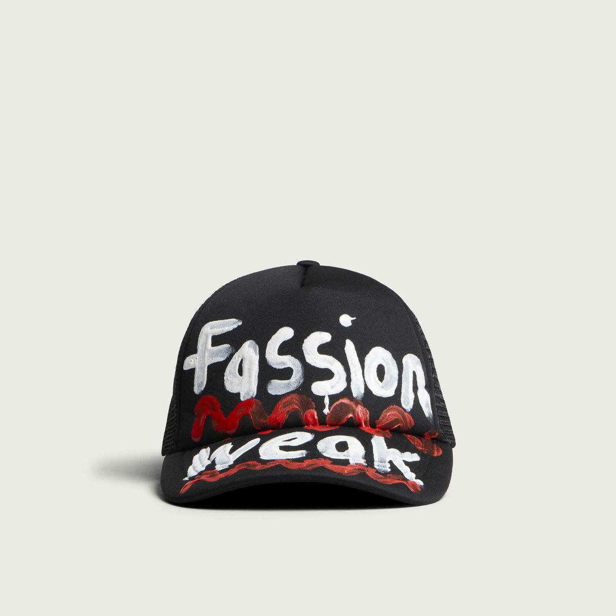 Navinder Nangla Fassion Weak Trucker Cap in Black/White/Red
