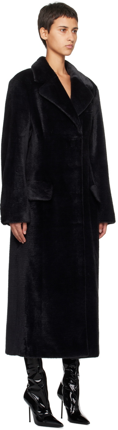 Stand Studio Black Izzy Faux-Fur Coat