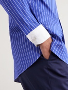 TOM FORD - Pinstriped Silk Shirt - Blue