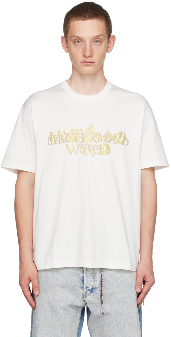 mastermind WORLD White Glitter T-Shirt MASTERMIND WORLD