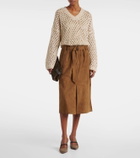 Brunello Cucinelli Sequined silk and linen-blend sweater