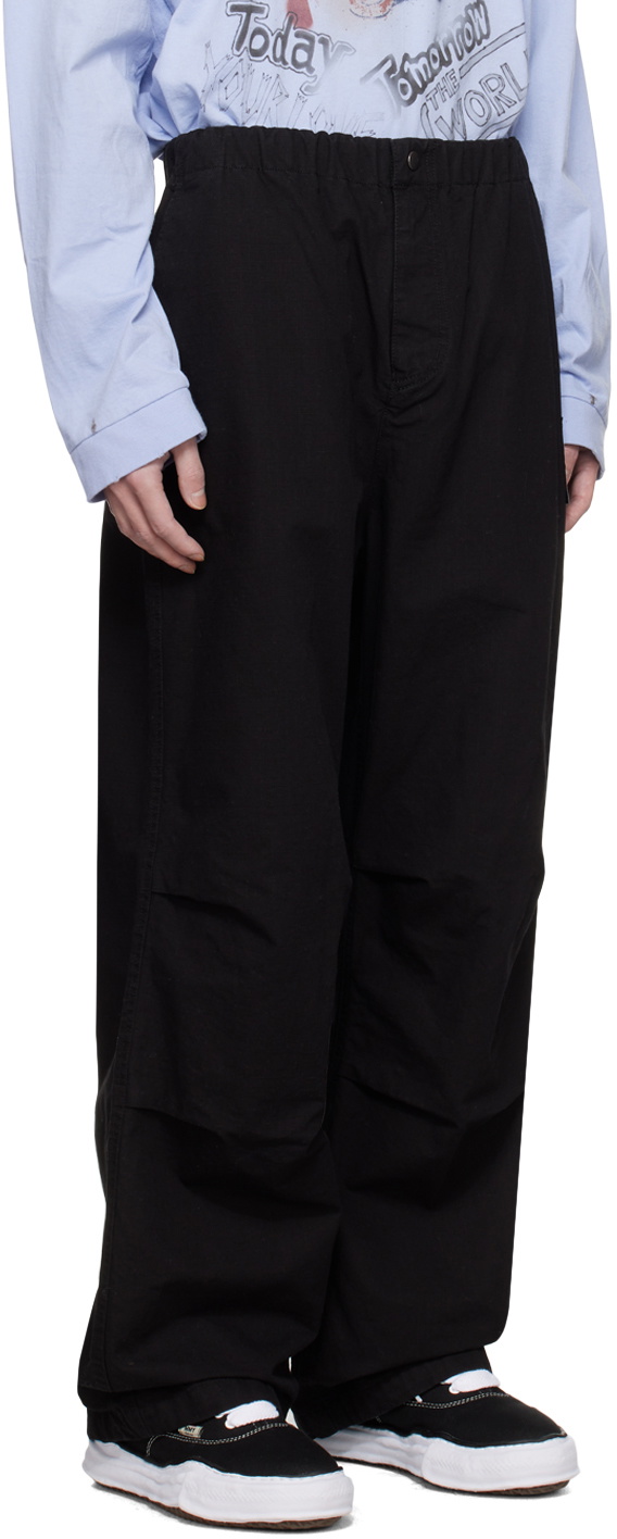 Miharayasuhiro Black Tucked Trousers Miharayasuhiro