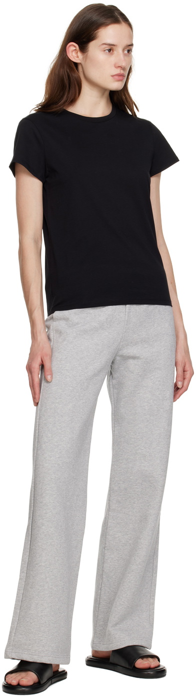 Filippa K Black Soft Cap Sleeve T-Shirt