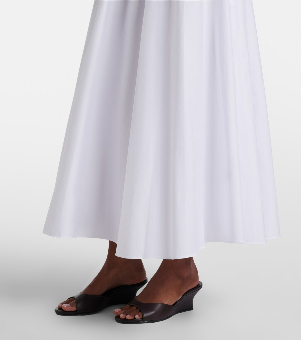 Staud Milano pleated cotton maxi skirt