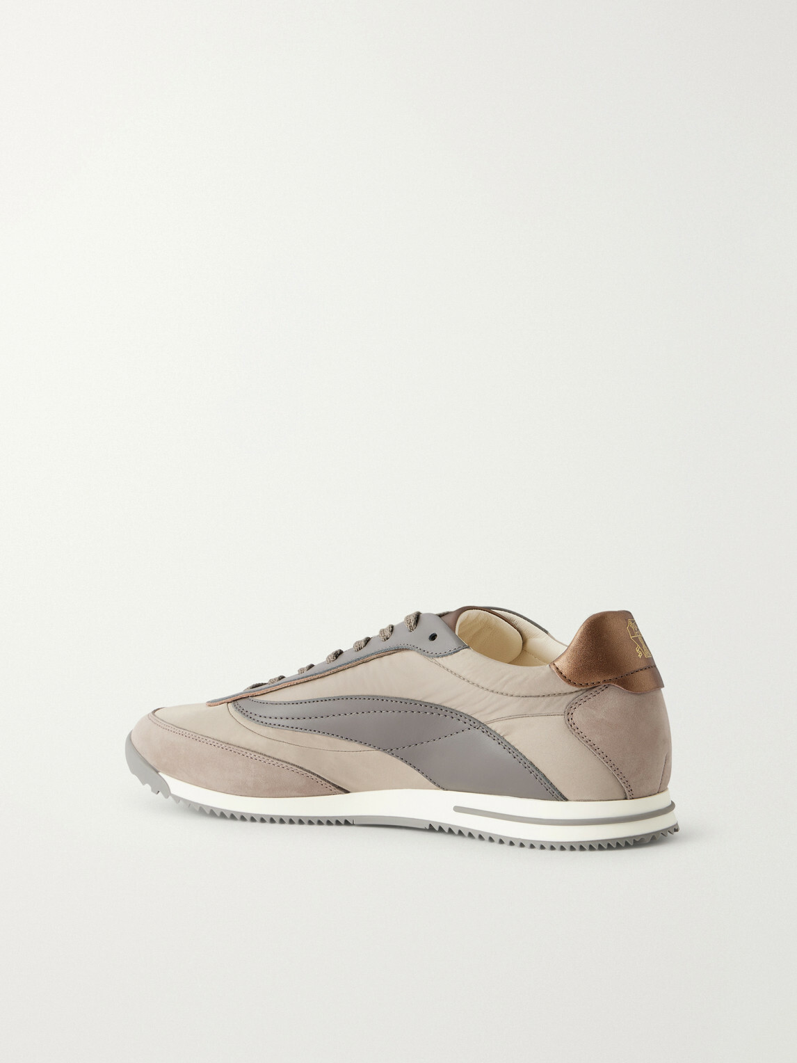 Brunello Cucinelli - Suede and Leather-Trimmed Shell Sneakers - Gray