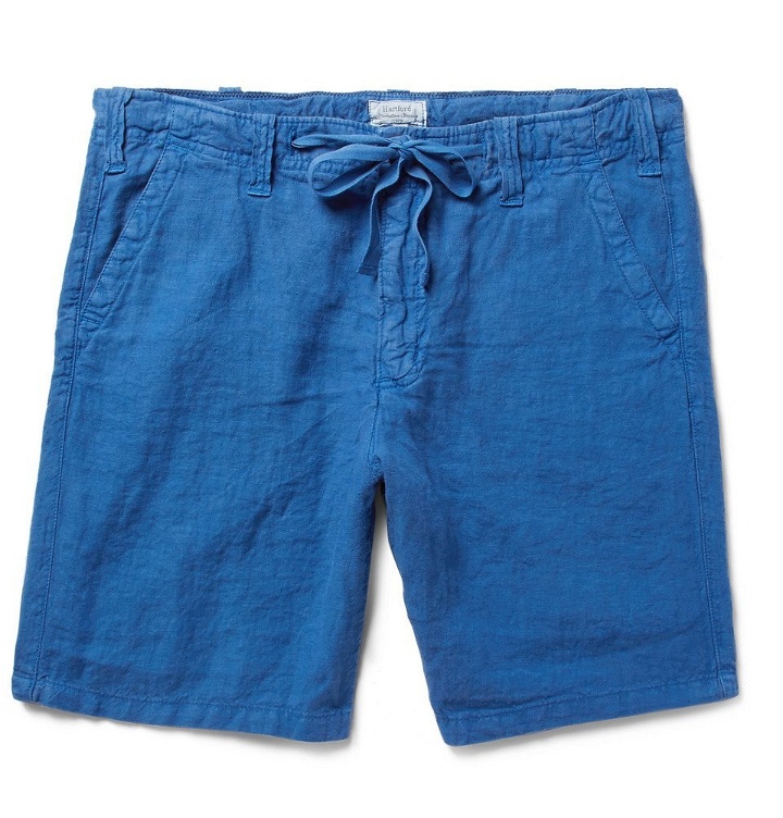 Photo: Hartford - Slim-Fit Linen Drawstring Shorts - Men - Blue