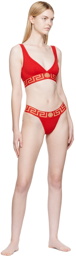 Versace Underwear Red Greca Border Bralette
