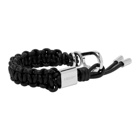 Ambush Black and Silver Leather Strap Bracelet