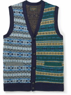Beams Plus - Wool-Blend Jacquard Sweater Vest - Blue