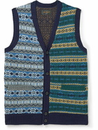 Beams Plus - Wool-Blend Jacquard Sweater Vest - Blue