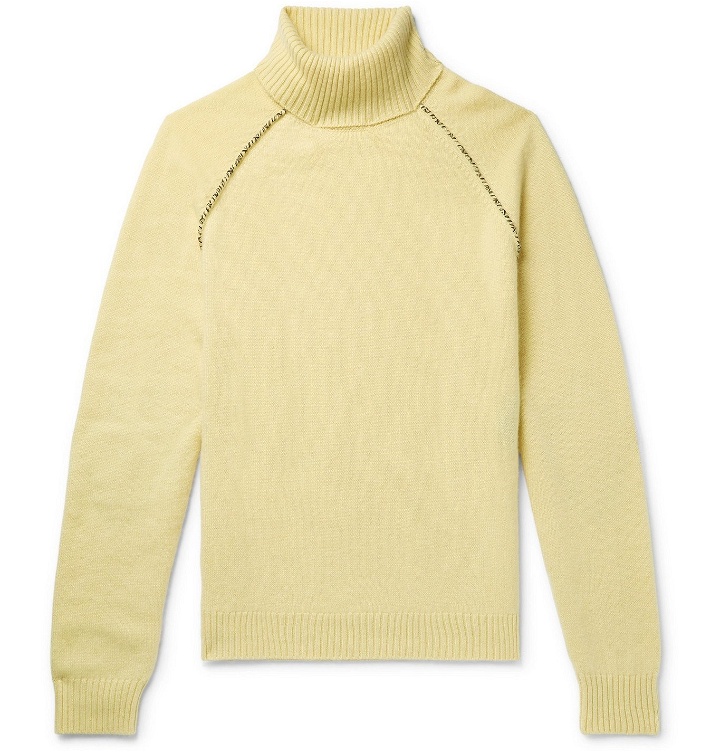 Photo: Alanui - Appliquéd Cashmere Rollneck Sweater - Yellow