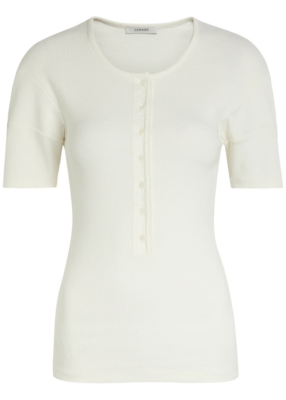Photo: Lemaire Ribbed Cotton-blend top Off White