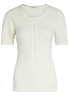 Lemaire Ribbed Cotton-blend top Off White