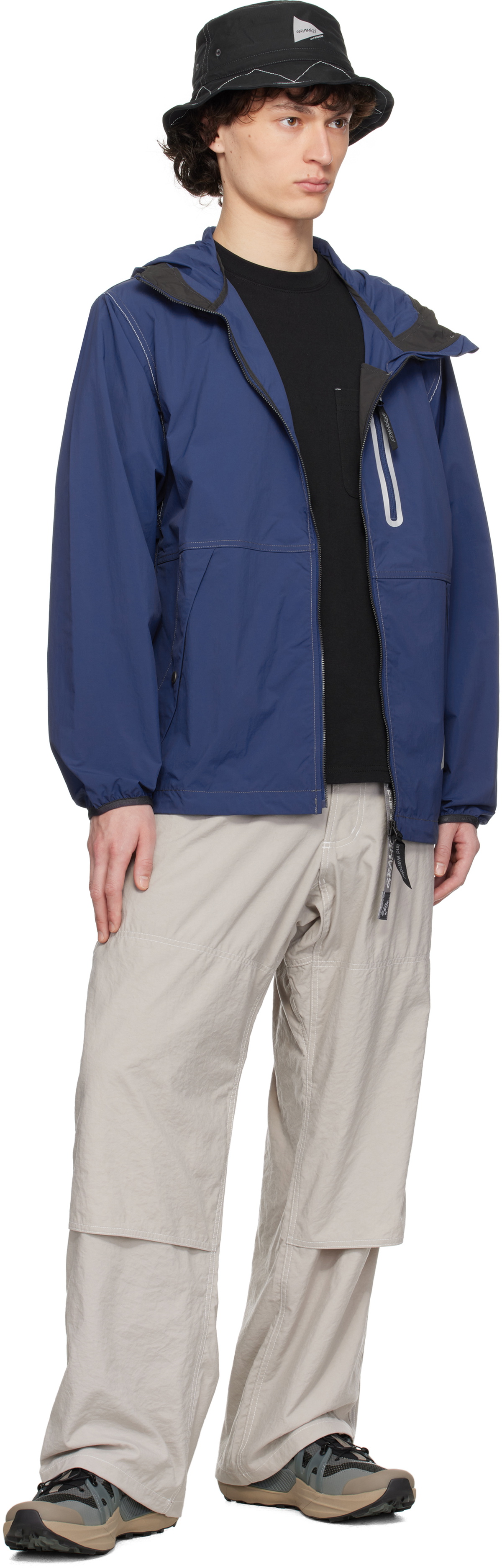 and wander Blue Gramicci Edition Brushed Nylon Jacket