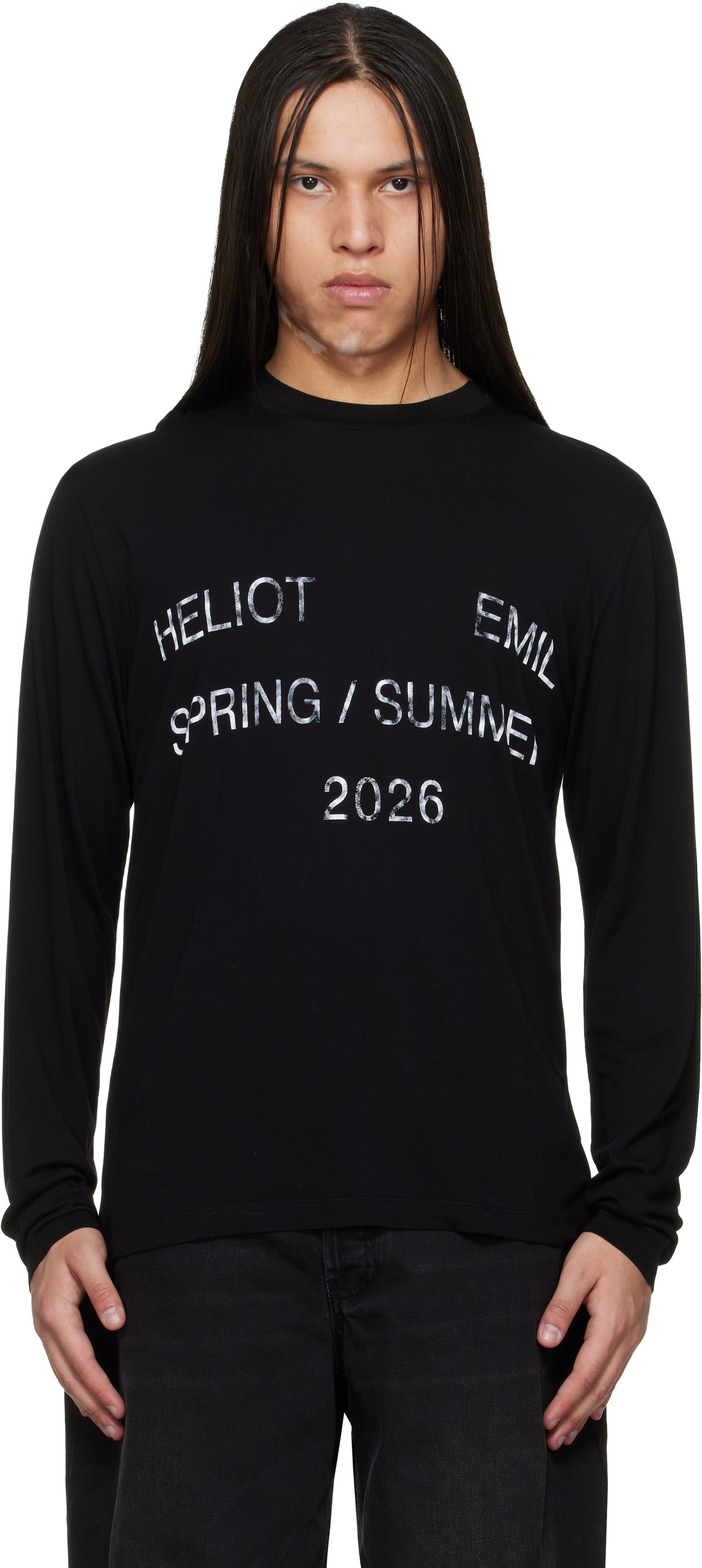 HELIOT EMIL Black Overo L/S T-shirt