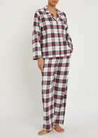 Eberjey Plaid Flannel Pyjama set White And Red
