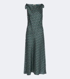 Dôen Mariselle paisley silk-blend midi dress