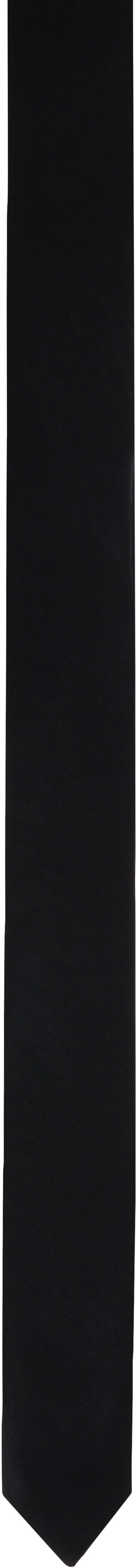 GIA STUDIOS Black Taffeta Tie Scarf