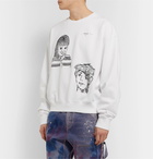 Off-White - Oversized Embroidered Fleece-Back Cotton-Jersey Sweatshirt - White