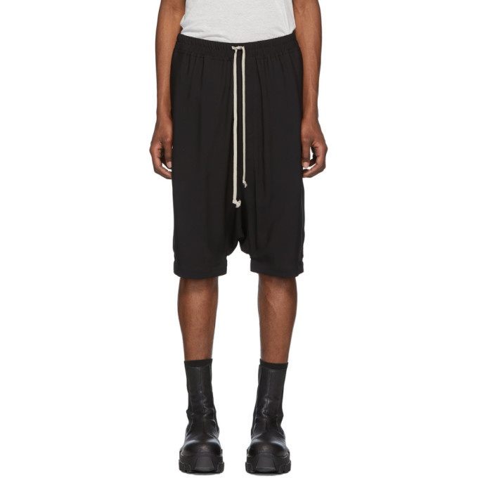 Photo: Rick Owens Black Crepe Ricks Pods Shorts