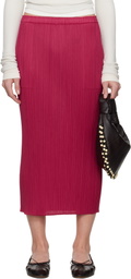 PLEATS PLEASE ISSEY MIYAKE Pink June New Colorful Basics 4 Midi Skirt