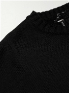 KAPITAL - Instarsia Cotton-Blend Sweater - Black