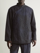Blue Blue Japan - Padded Crinkled Wool-Blend Jacket - Blue