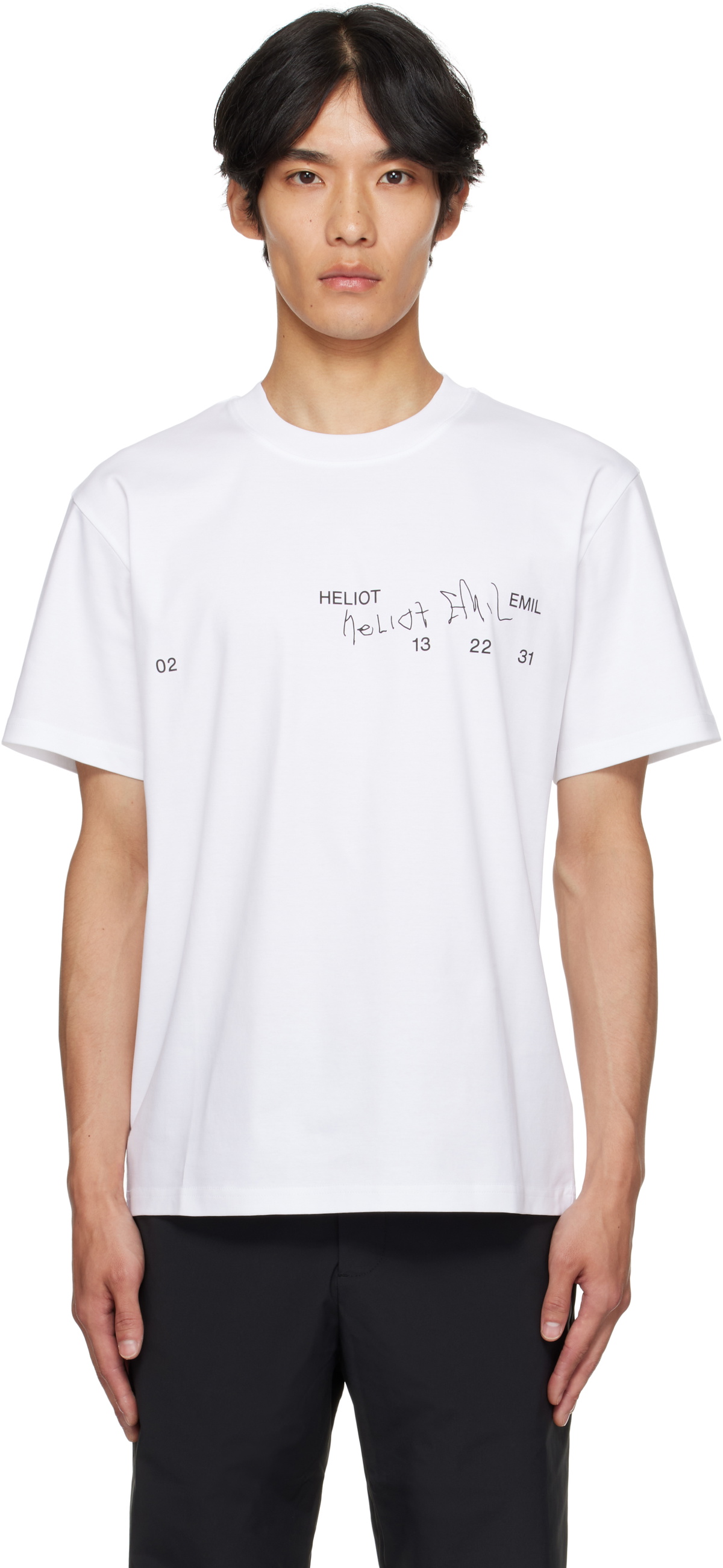 トップス HELIOT EMIL Hyaline t shirt HELIOT EMIL Black Hyaline Long Sleeve T-Shirt Heliot Emil