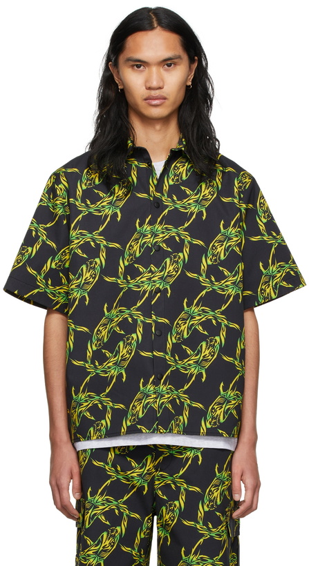 Photo: MSGM Black and Green Camicia Shirt