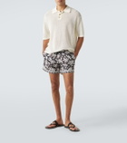 Commas Open-knit cotton-blend polo sweater