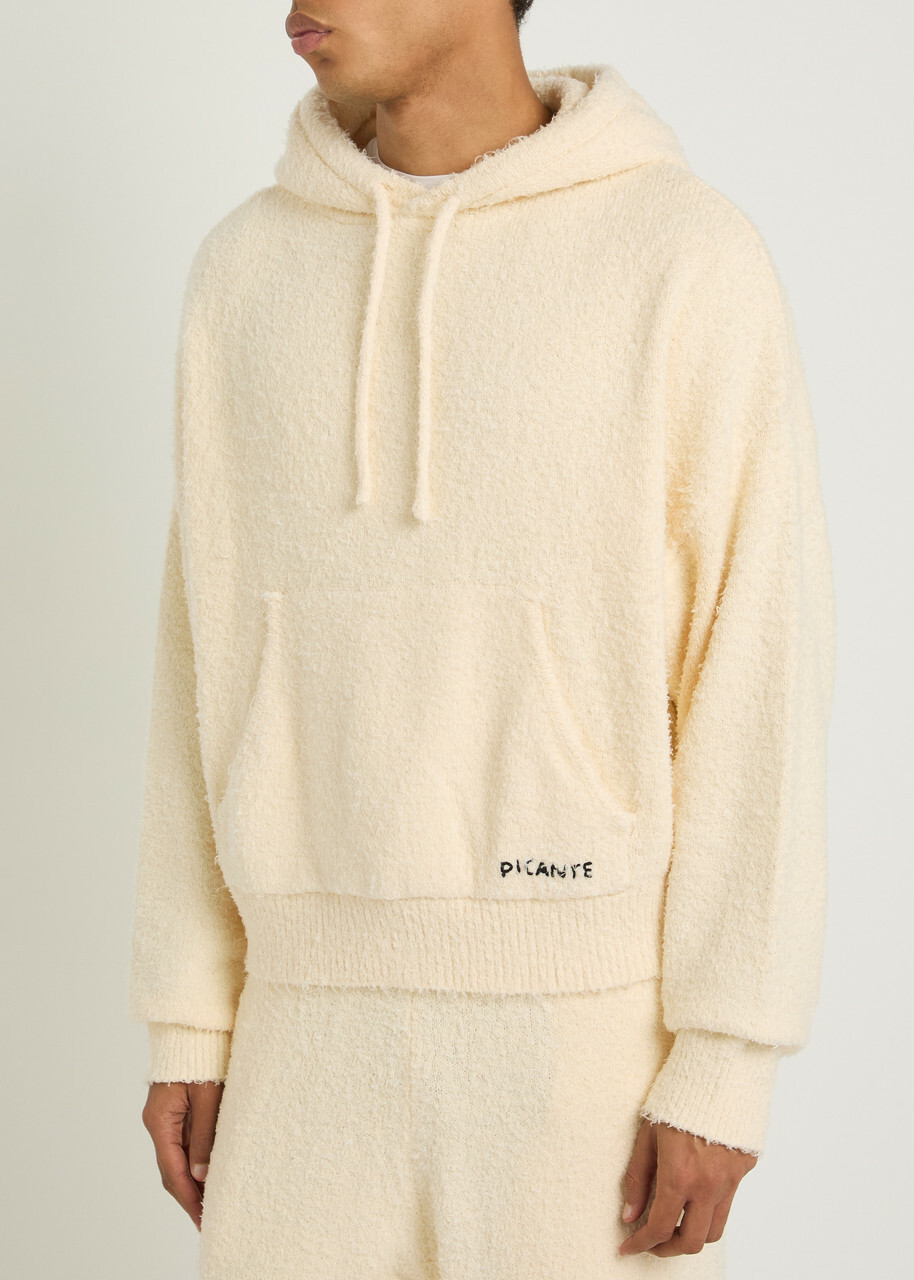 Picante Shaggy Textured Cotton-blend Sweatshirt Ivory
