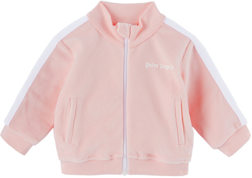 Palm Angels Baby Pink Stripe Trim Track Jacket