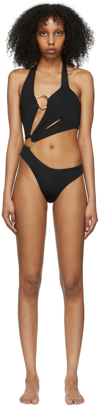 Louisa Ballou Black Recycled Nylon One-Piece Swimsuit
