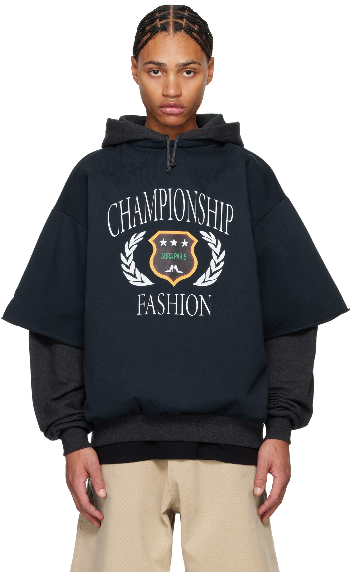 ABRA Gray & Navy Champion Double Hoodie