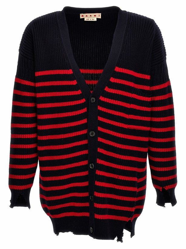 Photo: Marni Destroyed Effect Striped Cardigan