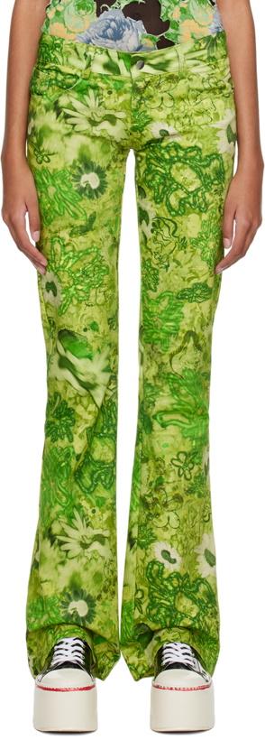 Photo: Collina Strada Green Puddle Flared Trousers