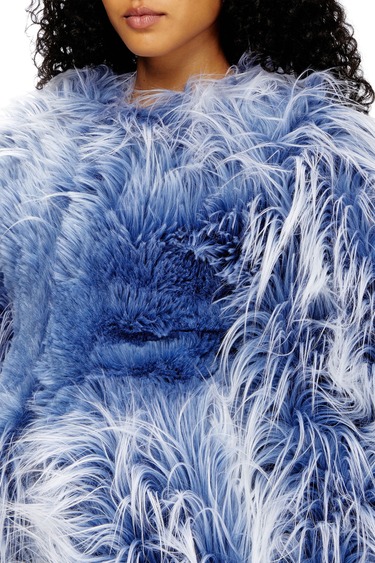 Diesel Ombré-hair padded monster coat - Winter Jackets Womens in Blue