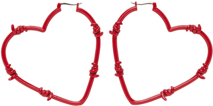 Photo: We11done Red Wire Entaglement Heart Earrings
