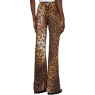 Versace Beige and Black Leopard Trousers