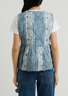 Damson Madder Catrin Reversible Floral-print Cotton Gilet Blue