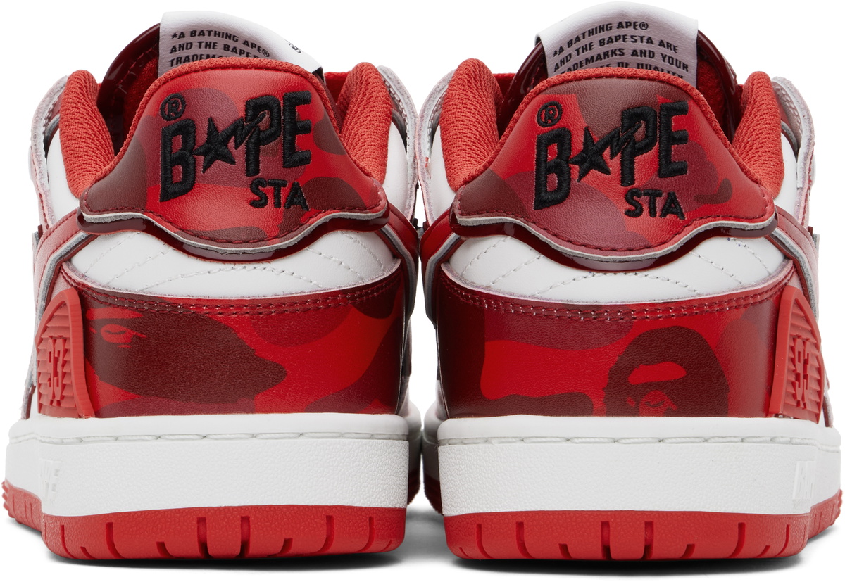 BAPE Red & White SK8 Sta #1 M2 Sneakers A Bathing Ape