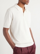 Dolce&Gabbana - Logo-Embroidered Knitted Silk Polo Shirt - White