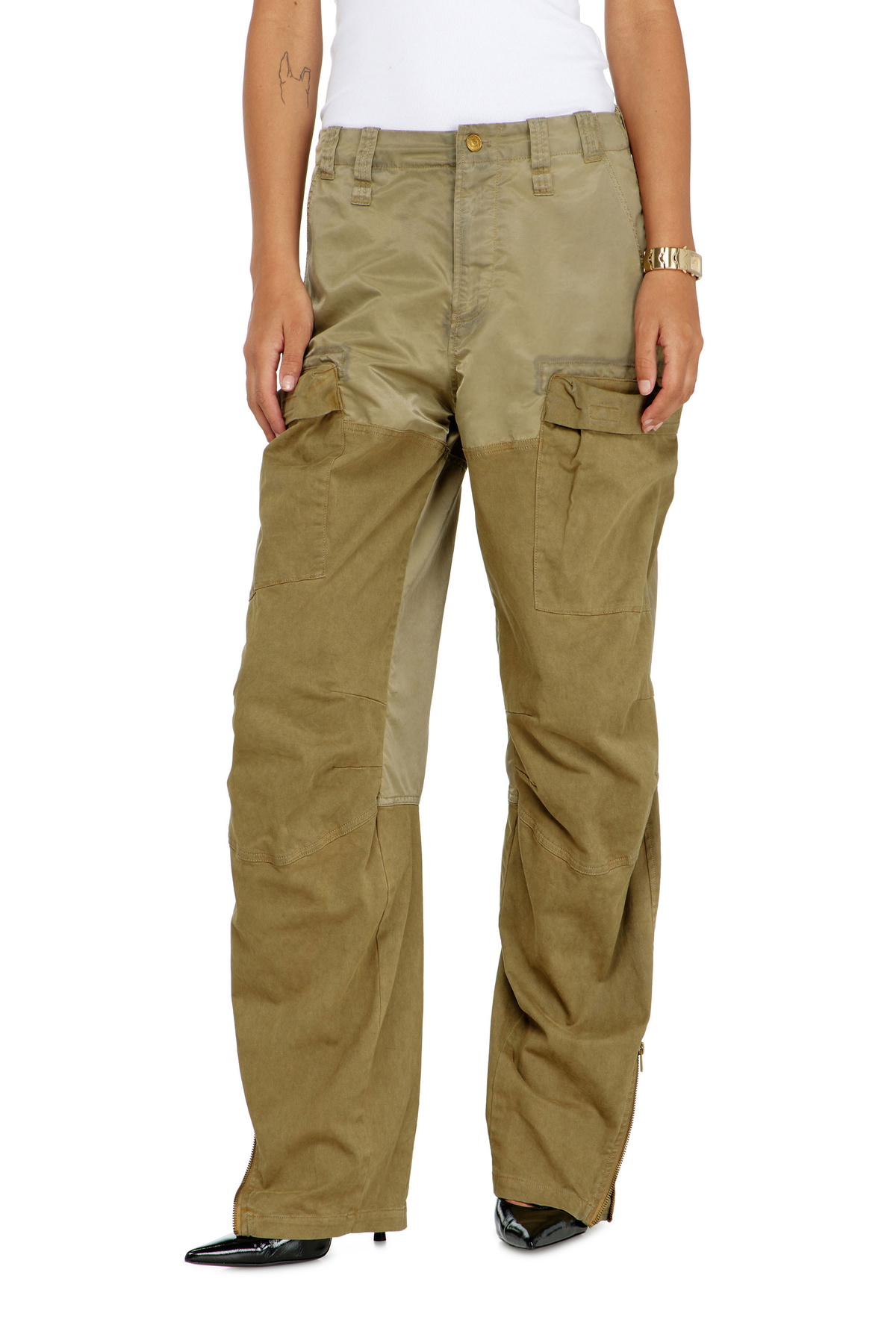 Diesel Cargo pants in cotton and nylon - Pants Womens in Green