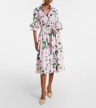 Carolina Herrera Belted floral cotton-blend shirt dress